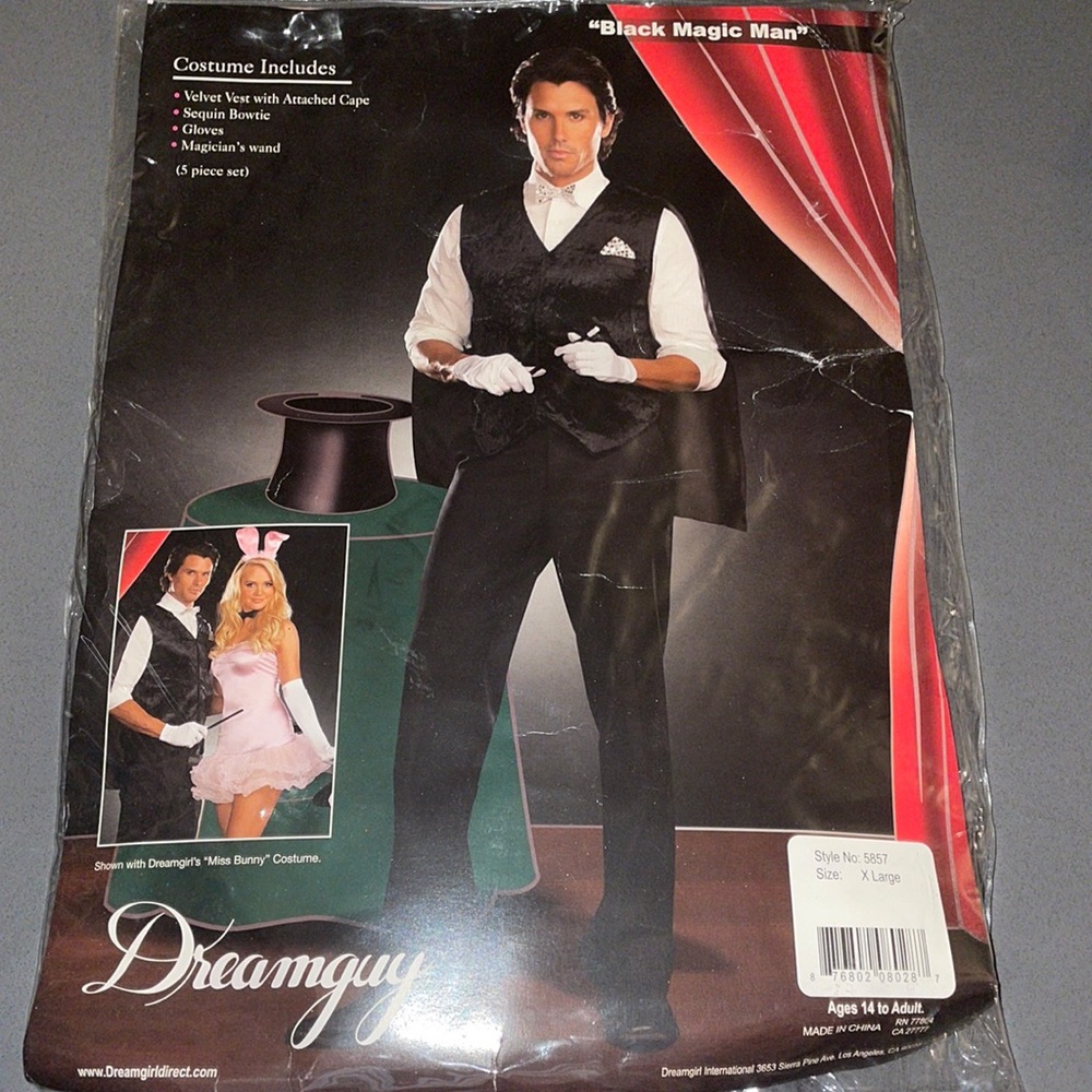 Dreamgirl Black Velvet Magician Vest Costume - Black